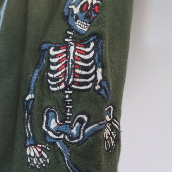 Womens Zadig & Voltaire Dark Green Multicolor Skeleton Graphic Sweatshirt Top M - Picture 11 of 16